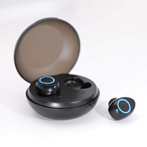 Wireless Gear Bluetooth 5.0 True Wireless Stereo Secure Fit Earbuds with Charging Case, Black/Blue (G0686)
