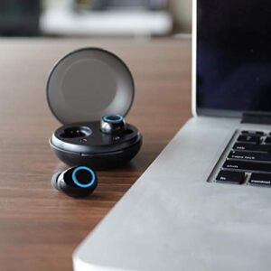 Wireless Gear Bluetooth 5.0 True Wireless Stereo Secure Fit Earbuds with Charging Case, Black/Blue (G0686)