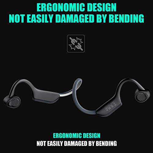 Open Ear Headphones Bone Conduction Headphones Bluetooth Running Headphones Wireless Reflective Safety Night Sport Waterproof Headset Cycling Workout Earbuds Lightweight Design Sweatproof Fitness