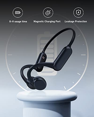 ESSONIO Bone Conduction Headphones Swimming Headphones Open Ear Bluetooth IPX8 Waterproof Underwater Headphones for Swimming Built-in 8G Memory