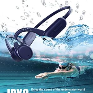 ESSONIO Bone Conduction Headphones Swimming Headphones Open Ear Bluetooth IPX8 Waterproof Underwater Headphones for Swimming Built-in 8G Memory