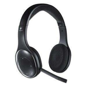logitech 981000337 h800 binaural over-the-head wireless bluetooth headset, 4 ft range, black