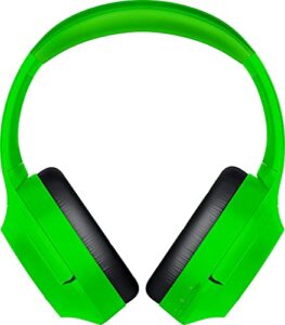 razer opus x wireless low latency headset: active noise cancellation (anc) – bluetooth 5.0-60ms low latency – customed-tuned 40mm drivers – built-in microphones – green (renewed)