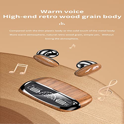 Alarthi Wireless Earbuds,Retro Headphone,Charge for Mobile Phones,Bluetooth 5.2,Mirror LED Digital Display Earbuds,IPX6 Waterproof,HiFi Stereo Earphones for Sports and Game