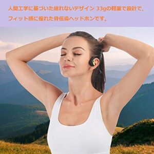 LonFine Air Open Ear Wireless Bone Conduction Headphones, Built-in Microphones Lightweight Sweat Resistant Bluetooth Headsets for Running Cycling Hiking & Outdoor Calls, Painless Wearing