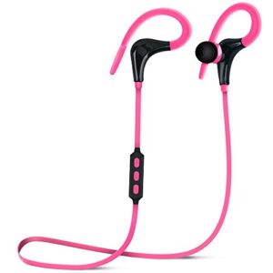 HyperGear Marathon Sport Wireless Bluetooth Earphones. Hands-free Music + Mic For Calls. Secure Fit & sweatproof For The Gym, Running & Walking (Pink)