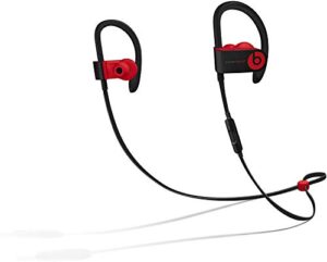 powerbeats3 wireless earphones – apple w1 headphone chip, class 1 bluetooth, 12 hours of listening time, sweat resistant earbuds – defiant black-red
