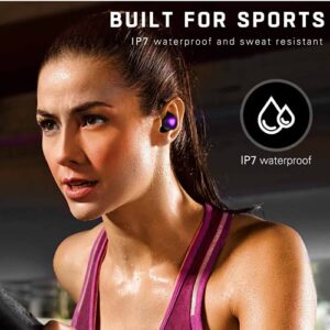 UrbanX Street Buds Plus True Bluetooth Earbud Headphones for BLU G90 Pro - Wireless Earbuds w/Noise Isolation - Purple (US Version with Warranty)