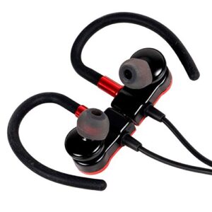 Deco Gear Magnetic Bluetooth Wireless Sport Hi-Fi Earbud Headphones - Red - with Built in Clear Call Microphone & Playback Controls + Carry Case