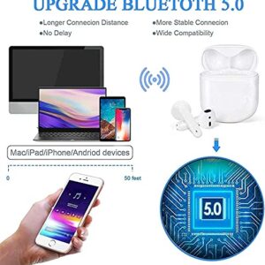 Wireless Earbud Bluetooth 5.0 Headphones Noise Cancelling Air Buds Pods 3D Stereo Ear pods in-Ear Ear Buds with Deep Bass Earphones Sport Headsets for Android/Samsung/Apple iPhone