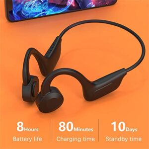 VG02 Wireless Bluetooth 5.1 Osteoconductive Headset, Ear Hook Sports Headset Business Headset, IPX 6 Waterproof & Sweatproof,for Running, Horse Riding and Hiking, Compatible for iOS Android (Black)