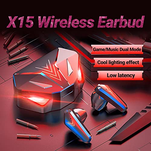 Wireless Gaming Earbuds, True TWS 5.0 Earbud in Ear Bluetooth Headphones with LED Display, CVC8.0 Noise Cancelling, Low Latency Headphones for Gaming, Listening to Music, Calling, USB-C Charging Case