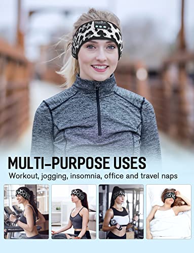 MUSICOZY Sleep Headphones Bluetooth Headband Sleeping Headphones Sleep Mask, Wireless Sleep Mask Earbuds for Side Sleepers Men Women Nap Air Travel Cool Tech Gadgets Unique Gifts Boys Girls 2 Packs