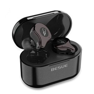 sabbat true wireless earbuds bluetooth 5.0 headphones – besue deep bass wireless headphones for sport/workout, noise cancelling bluetooth earbuds for galaxy/iphone/android 30h with wireless charging