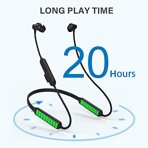 SUNITEC Bluetooth Headphones,Bluetooth 5.0 aptX Wireless Earbuds Stereo Bass Magnetic Waterproof Bluetooth Earbuds Bulit-in Mic with 20H Playtime,Lightweight Neckband Earphones for Sport Gym Running