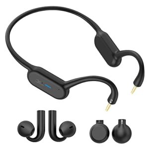 iqua bone conduction earbuds, open ear headphones sports bluetooth earbuds, bluetooth headphones with built-in mic 2 in 1 headset,ip56 waterproof headphones for workouts running bicycling hiking