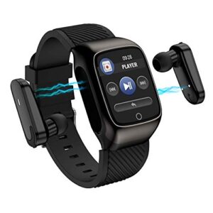 cjc smart watch bracelet with bluetooth earbuds, 2 in 1 fitness tracker activity bracelet with tws sleep music wristband headset