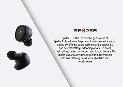 Spider Truly Wireless Bluetooth Earphones BT200, Black, A-EMIC-BT200