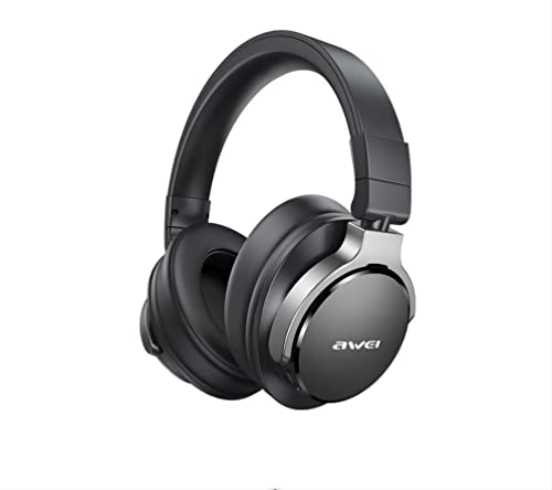 AWEI A710BL ANC Active Noise Cancelling Headphones Bluetooth 5.0, Stereo Headphones, Wireless and Wired Switching at Will, Stereo High Sound Quality, Shocking Bass Effect, Clear Calls (Black)