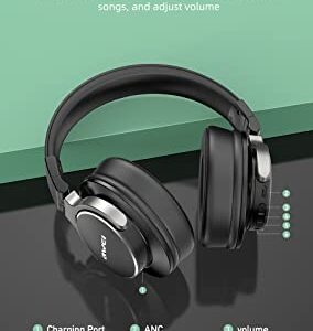 AWEI A710BL ANC Active Noise Cancelling Headphones Bluetooth 5.0, Stereo Headphones, Wireless and Wired Switching at Will, Stereo High Sound Quality, Shocking Bass Effect, Clear Calls (Black)