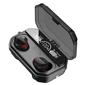 lizhoumil wireless earbuds environmental noise cancellation,a18 bluetooth 5.1 in-ear headphones,waterproof stereo earphones with mic usb-c charging case,built-in mic headset bass for sport black