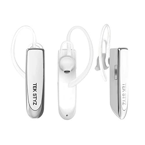 TEK STYZ V5.0 CSR Wireless Bluetooth Earpiece for iPhone, Android, Samsung,Laptop,Tablet with Mic, IPX3 Waterproof Headset with CVC 6.0 Dual Noise Cancelling Technology and 24H Talk Time/Playtime