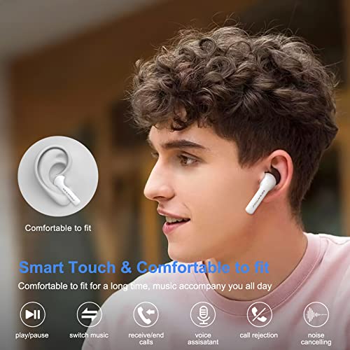 Ears Armour Wireless Earbuds Bluetooth in-Ear Headphones with 4 Microphones Hybrid Active Noise Cancelling Transparency Mode 26-H Playtime Immersive Stereo Sound TWS Earphones for Running and Call