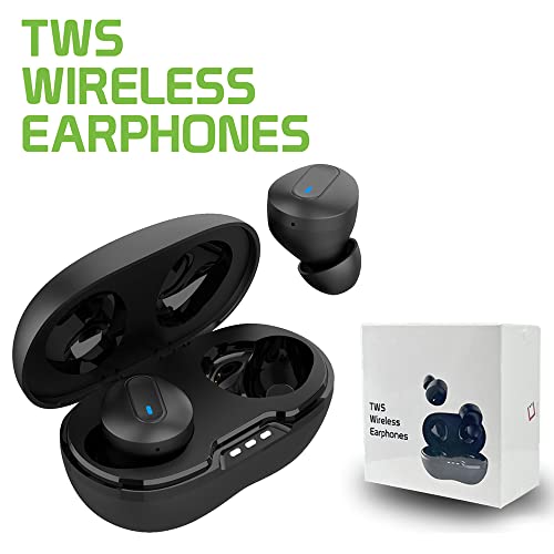 Wireless V5.1 Bluetooth Earbuds Compatible with Samsung Galaxy A14 5G with Extended Charging Pack case for in Ear Headphones. (V5.1 Black)