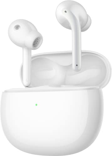 Xiaomi Buds 3, Up to 40dB ANC, 3 ANC Modes, Dual Transparency Modes, Dual-Magnetic Dynamic Driver, Hi-Fi Sound Quality, 32 Hours Battery Life, IP55 Dust and Water Resistance, Wireless Charging, White