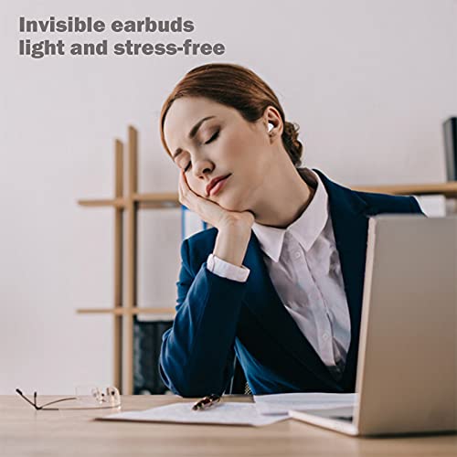 Invisible Smallest Mini Wireless Earbuds Mono Single Earphone Car Discreet Hidden Tiny Sleep Bluetooth Earpiece for Small Ears Work Cell Phones with Microphone in Ear Waterproof Sport Headphones