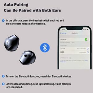 Invisible Smallest Mini Wireless Earbuds Mono Single Earphone Car Discreet Hidden Tiny Sleep Bluetooth Earpiece for Small Ears Work Cell Phones with Microphone in Ear Waterproof Sport Headphones