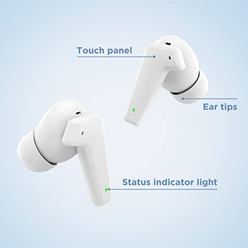 Apex Elite Active Noise Cancelling Earbuds Bluetooth Headphones True Wireless Earbuds with Charging Case Bluetooth Earbuds 5.0 Built in Mic Immersive Sound Deep Bass 25H for Sports/Travel/Work, White