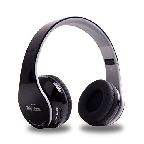 Best Audio Performance-Over-Ear- HiFi Bluetooth 4.0 Headphones Headset for Apple iPhone 5s/5c/5/4s/4/3; iPAD Series/iPod/iTouch/Apple MAC and All Tablet-Beyution@ Black Color