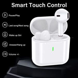 Wireless Earbuds Bluetooth 5.1 Headphones 30H Playtime in-Ear Hi-Fi Stereo Sound Noise Cancellation Mic IPX7 Waterproof Headset for iPhone/Samsung/Android/PC White