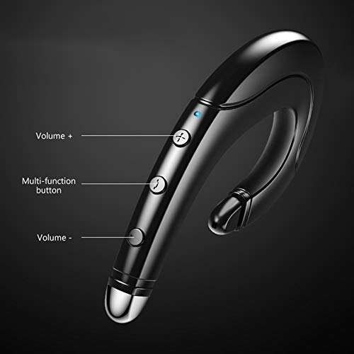 Heave Bluetooth Headset with Mic,Bone Conduction Ear Hook Earphone Wireless Bluetooth V5.0 Stereo Headphones,Lightweight & 10 Hours Playtime Black