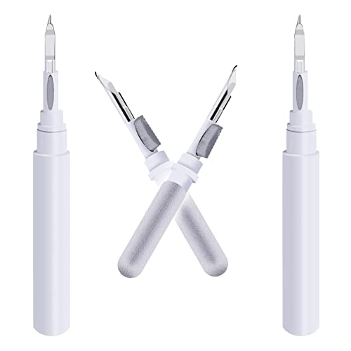 Earbuds Cleaning Kit, Multi-Function Cleaning Pen for Bluetooth Headset, Headphone Cleaner for Earbuds, Wireless Earphones Case Cleaning Tools (2 Pcs White)