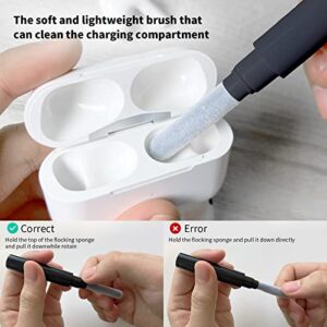 Earbuds Cleaning Kit, Multi-Function Cleaning Pen for Bluetooth Headset, Headphone Cleaner for Earbuds, Wireless Earphones Case Cleaning Tools (2 Pcs White)