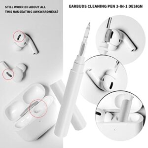 Earbuds Cleaning Kit, Multi-Function Cleaning Pen for Bluetooth Headset, Headphone Cleaner for Earbuds, Wireless Earphones Case Cleaning Tools (2 Pcs White)