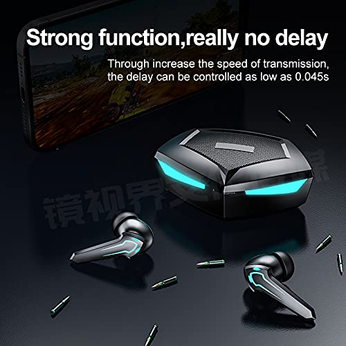 VEXOTRONIC - P30 True Wireless Earbuds HiFi Sound Low-Latency, Gaming Earphones TWS Headsets Bluetooth 5.2, Compatible with iOS, Android, Windows, and Switch. Gaming Computer Laptop TV Sport (Black)