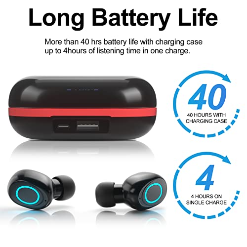 Wireless Earbuds Bluetooth in Ear Headphones for iPhone 14 Pro Max Build in Microphone Noise Cancelling Stereo Headset with Charge Case 40H Play for Galaxy S22 Ultra Galaxy Z Flip 3 Fold S21 FE
