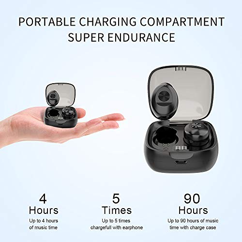 Bluetooth 5.0 Wireless Earbuds,Deep Bass Sound 15H Playtime IPX5 Waterproof Earphones Call Clear with Microphone in-Ear Stereo Headphones Comfortable for iPhone, Android