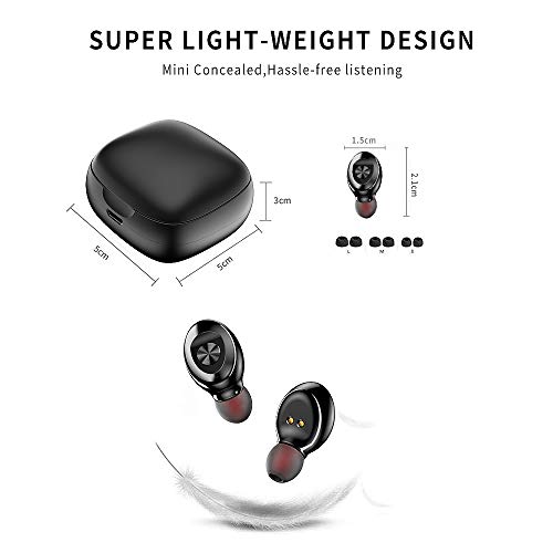 Bluetooth 5.0 Wireless Earbuds,Deep Bass Sound 15H Playtime IPX5 Waterproof Earphones Call Clear with Microphone in-Ear Stereo Headphones Comfortable for iPhone, Android