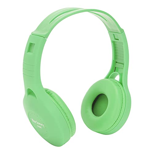 FASJ Wireless Headphones, Bluetooth5.0 Stereo Adjustable On Ear Gaming Headphone with Microphone /3.5mm Interface Supporting FM Memory Card, Noise Cancelling Headset for Sports Travel Work(Green)