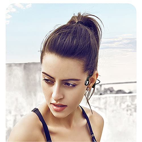 Wireless Bone Conduction Headphones, Lightweight Bluetooth Headset, Open Ear Sports Headset Built-in Mic Sweatproof for Running, Cycling (Digital Display Pink)