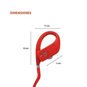 JBL ENDURANCE JUMP- Wireless heaphones, bluetooth sport earphones with microphone, Waterproof, up to 8 hours battery, charging case and quick charge (Red)