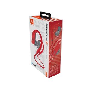 JBL ENDURANCE JUMP- Wireless heaphones, bluetooth sport earphones with microphone, Waterproof, up to 8 hours battery, charging case and quick charge (Red)