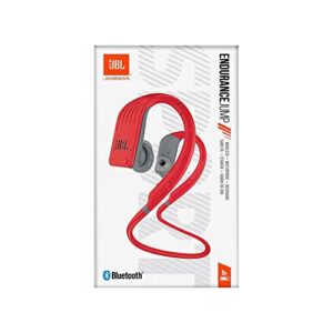 JBL ENDURANCE JUMP- Wireless heaphones, bluetooth sport earphones with microphone, Waterproof, up to 8 hours battery, charging case and quick charge (Red)