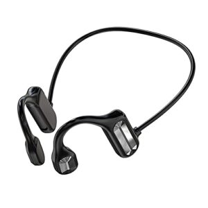 ocuhome bone conduction headphones, open ear headphones, bluetooth 5.0 earphone ear hook bone conduction waterproof wireless sports headphone for mobile phone black