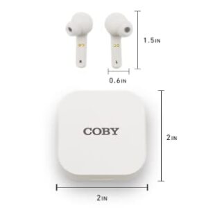 Coby True Wireless Earbuds |Bluetooth Ear Buds with Auto-Pairing | 22 Hours Play Time with Rechargeable Carry Case | Built-in Microphone | Touch Controls | Siri & Google Assistant Compatible