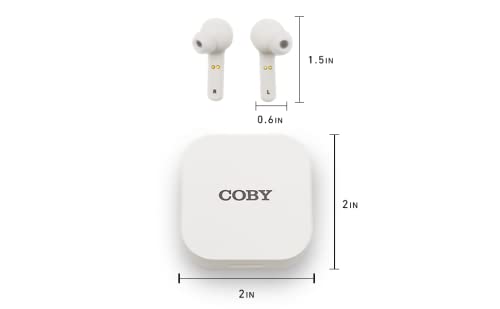 Coby True Wireless Earbuds |Bluetooth Ear Buds with Auto-Pairing | 22 Hours Play Time with Rechargeable Carry Case | Built-in Microphone | Touch Controls | Siri & Google Assistant Compatible